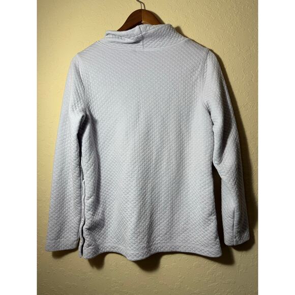 L.L. Bean Women Sweatshirt Lavender Quilted Funnel Neck Size Small Petite - Picture 4 of 11